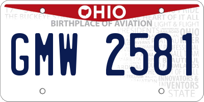 OH license plate GMW2581