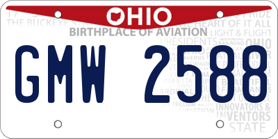 OH license plate GMW2588