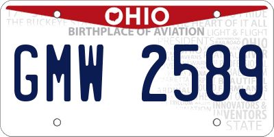OH license plate GMW2589