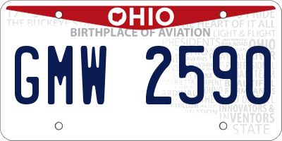 OH license plate GMW2590