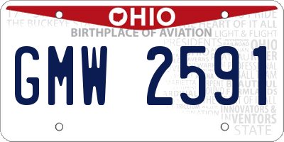 OH license plate GMW2591