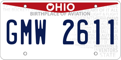OH license plate GMW2611
