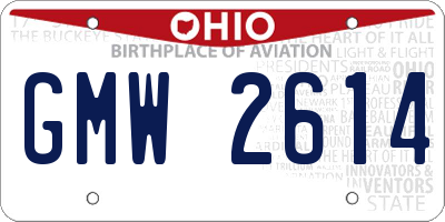 OH license plate GMW2614