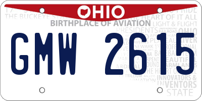 OH license plate GMW2615