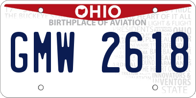 OH license plate GMW2618
