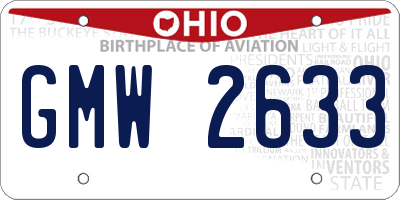 OH license plate GMW2633