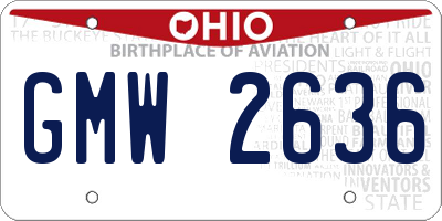 OH license plate GMW2636