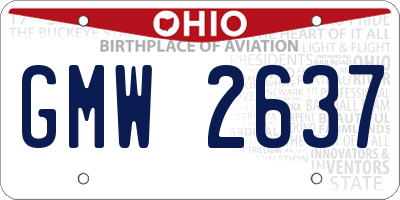 OH license plate GMW2637
