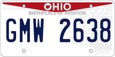 OH license plate GMW2638