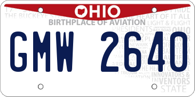 OH license plate GMW2640