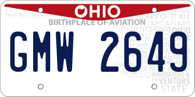 OH license plate GMW2649
