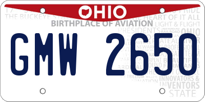 OH license plate GMW2650