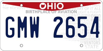 OH license plate GMW2654