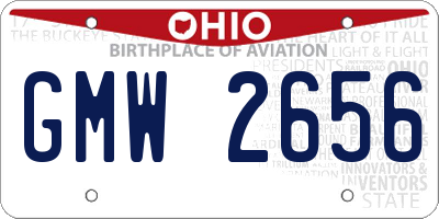 OH license plate GMW2656