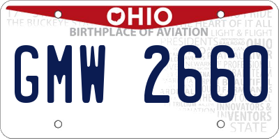 OH license plate GMW2660