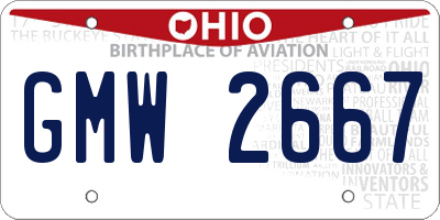 OH license plate GMW2667