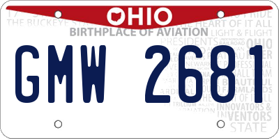 OH license plate GMW2681