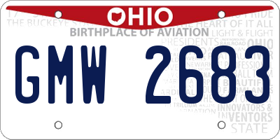 OH license plate GMW2683