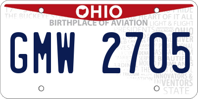 OH license plate GMW2705
