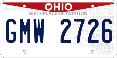 OH license plate GMW2726