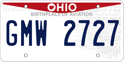 OH license plate GMW2727