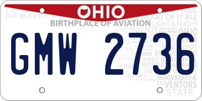 OH license plate GMW2736