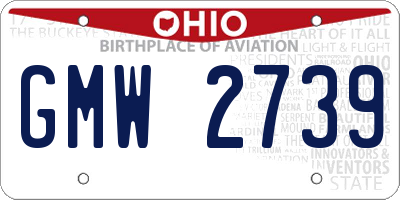 OH license plate GMW2739