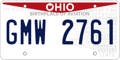 OH license plate GMW2761