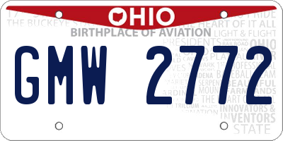 OH license plate GMW2772