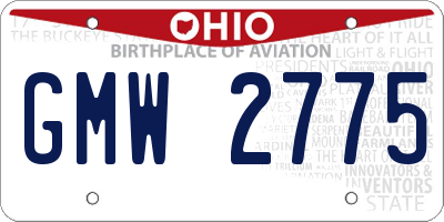 OH license plate GMW2775