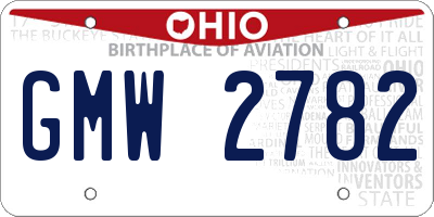 OH license plate GMW2782