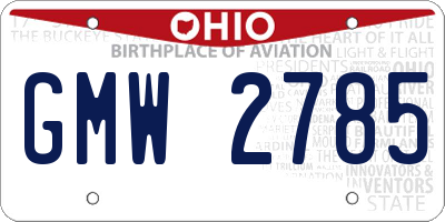 OH license plate GMW2785