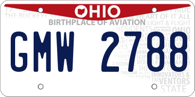 OH license plate GMW2788