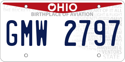 OH license plate GMW2797