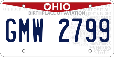 OH license plate GMW2799