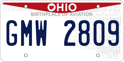 OH license plate GMW2809