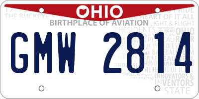 OH license plate GMW2814