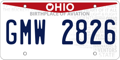 OH license plate GMW2826