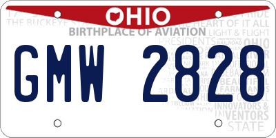 OH license plate GMW2828