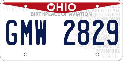 OH license plate GMW2829