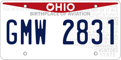 OH license plate GMW2831