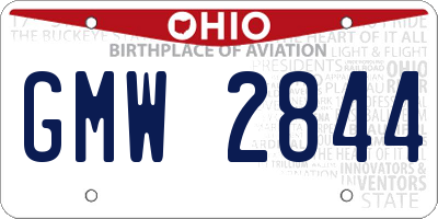 OH license plate GMW2844