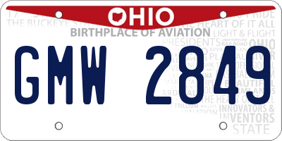 OH license plate GMW2849