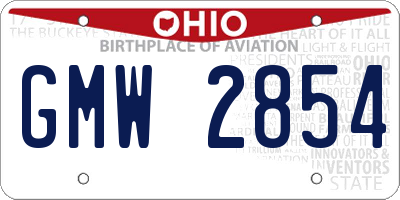 OH license plate GMW2854