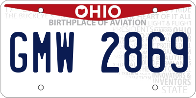 OH license plate GMW2869