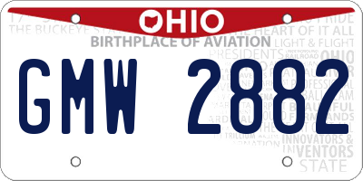 OH license plate GMW2882