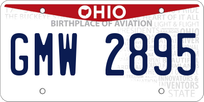 OH license plate GMW2895