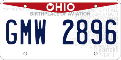 OH license plate GMW2896