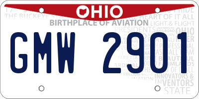 OH license plate GMW2901