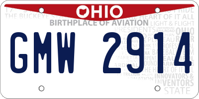 OH license plate GMW2914